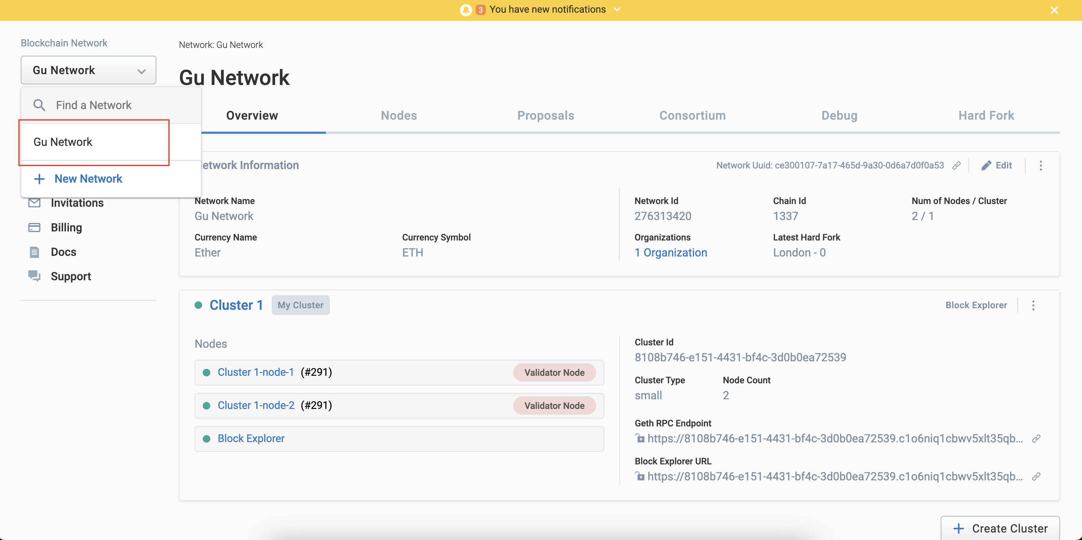 Delete the Blockchain | G.U. Blockchain Cloud Docs