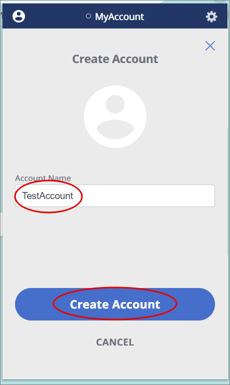 Lunascape Wallet input Account name