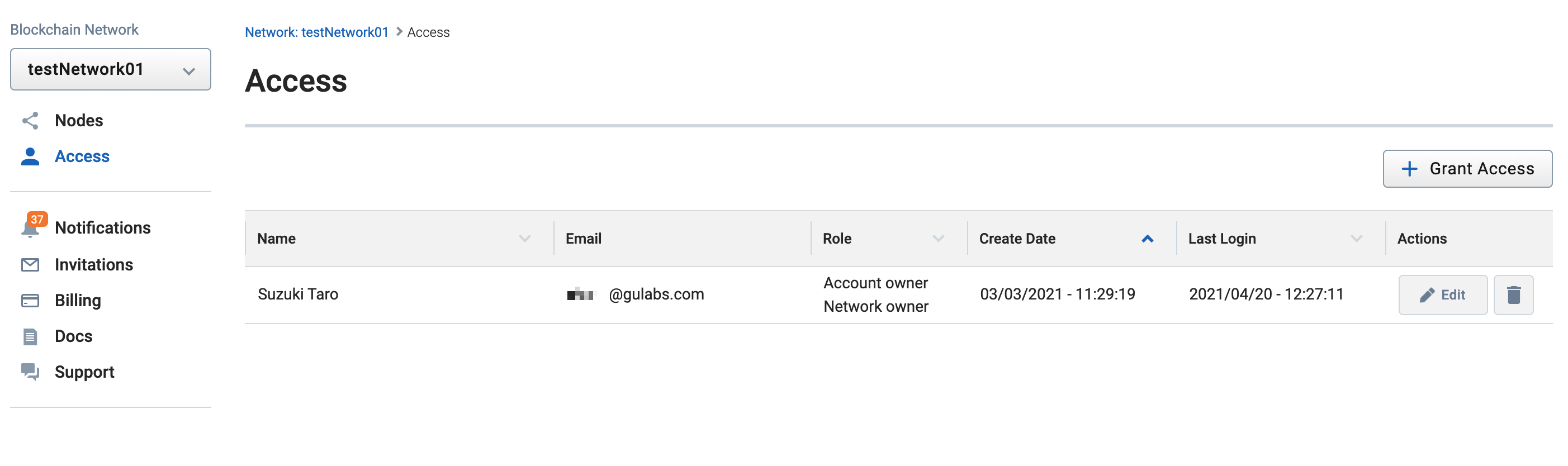 Network Management | G.U. Blockchain Cloud Docs