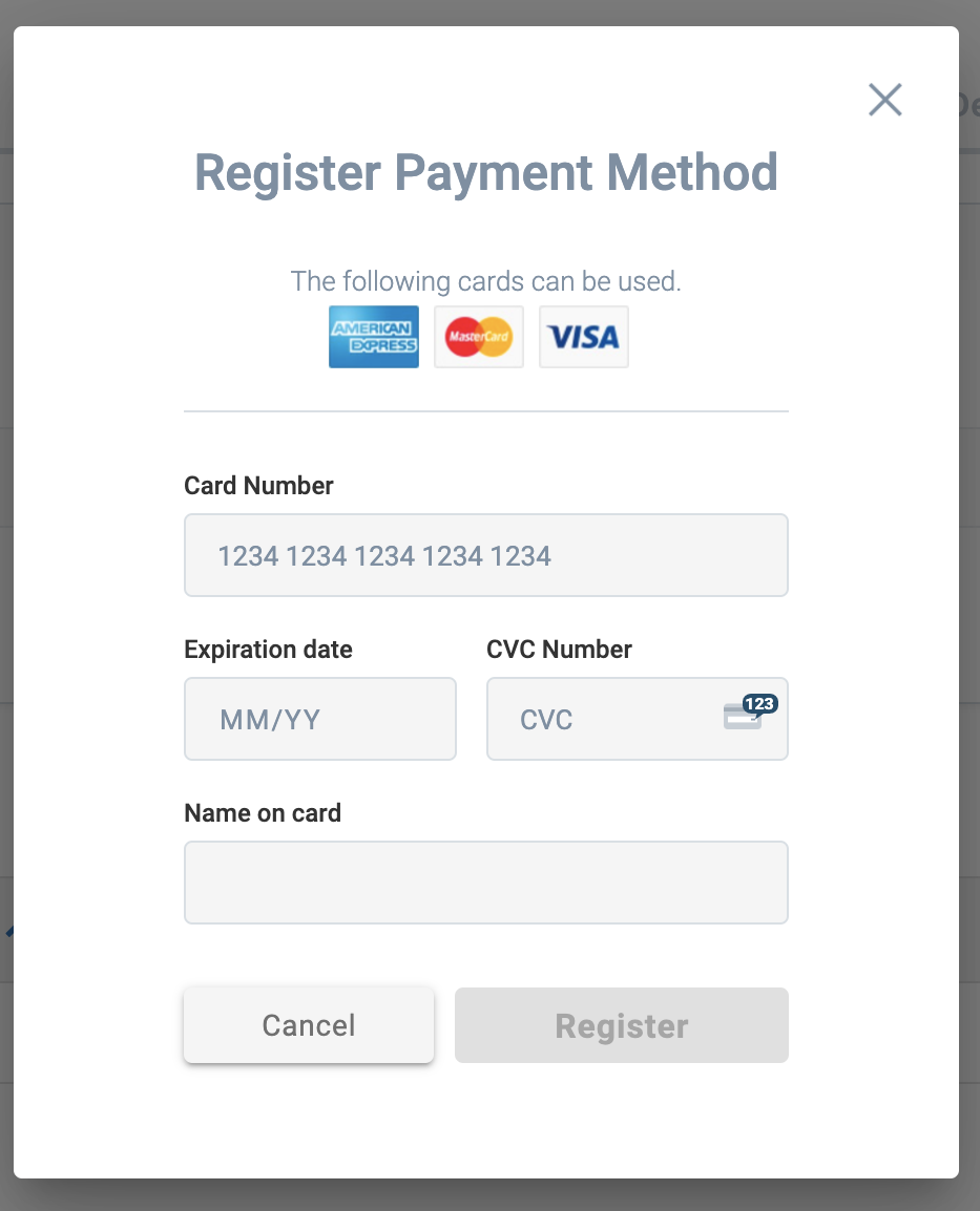Register your card information | G.U. Blockchain Cloud Docs